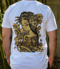 Load image into Gallery viewer, Gold Geisha White T-Shirt
