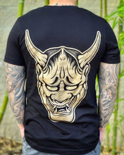 Load image into Gallery viewer, Gold Hannya Mask Black T-Shirt
